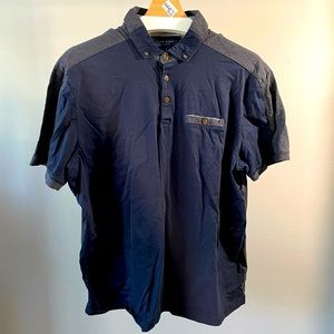 Navy Blue and Grey Ted Baker Polo